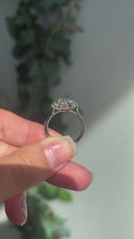 2ct Oval Three Stone Natural Diamond Ring in Platinum