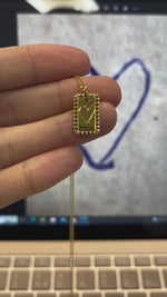9ct Gold Engravable Rectangle Tag Necklace