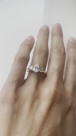 3 Stone 1.25ct Lab Diamond Ring-Oval center stone in 18ct Gold