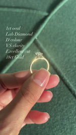 18ct Gold 1ct Oval Natural diamond Ring Solitaire
