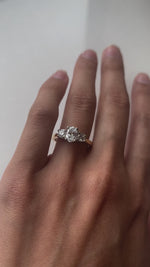 3 Stone 1.25ct Natural Diamond Ring-Oval center in 18ct Gold