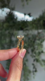 3ct Round Lab Diamond Solitaire with wide flat band in 18ct Gold