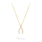18ct Gold Diamond Wishbone Necklace