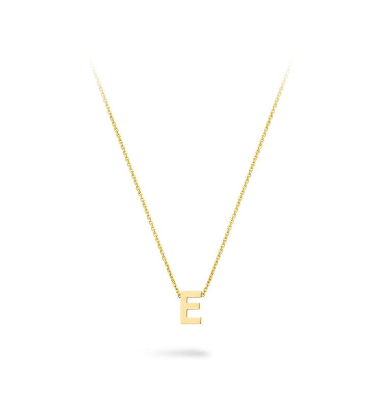 9ct Gold Block Initial Necklace
