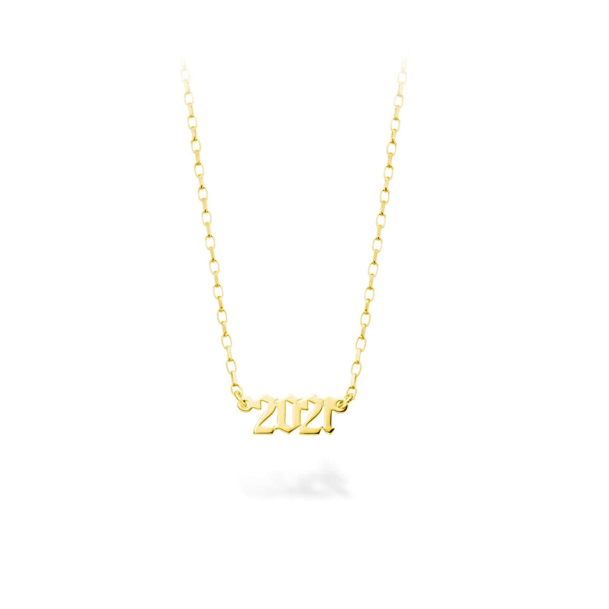 9ct Gold Customizable Gothic Year Necklace.