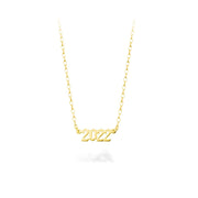 9ct Gold Customizable Gothic Year Necklace.