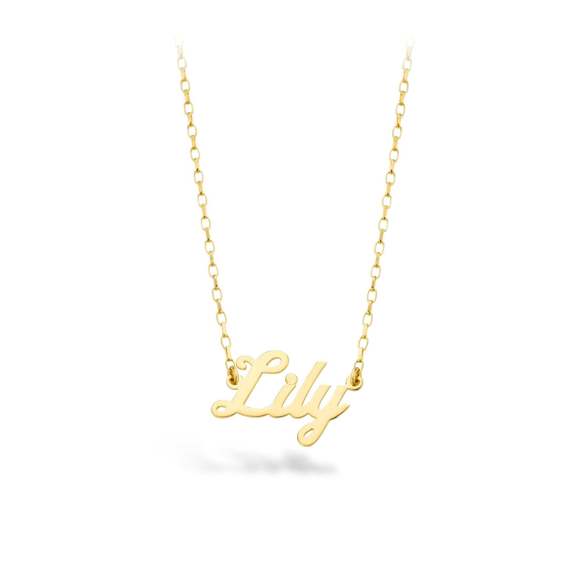 9ct Gold Customizable Script Name Necklace (1-6 Letters)