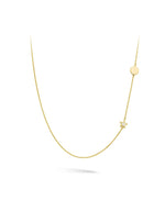 9ct Gold Engravable Initial Disc Necklace & Star