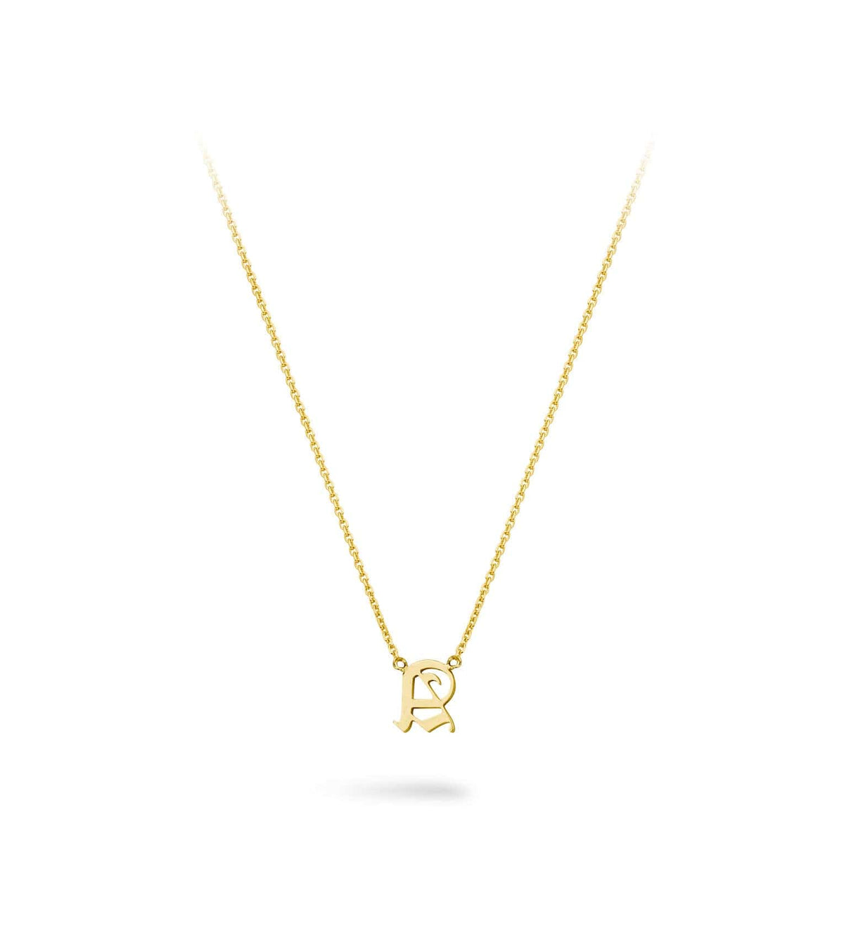 9ct Gold Gothic Initial Necklace