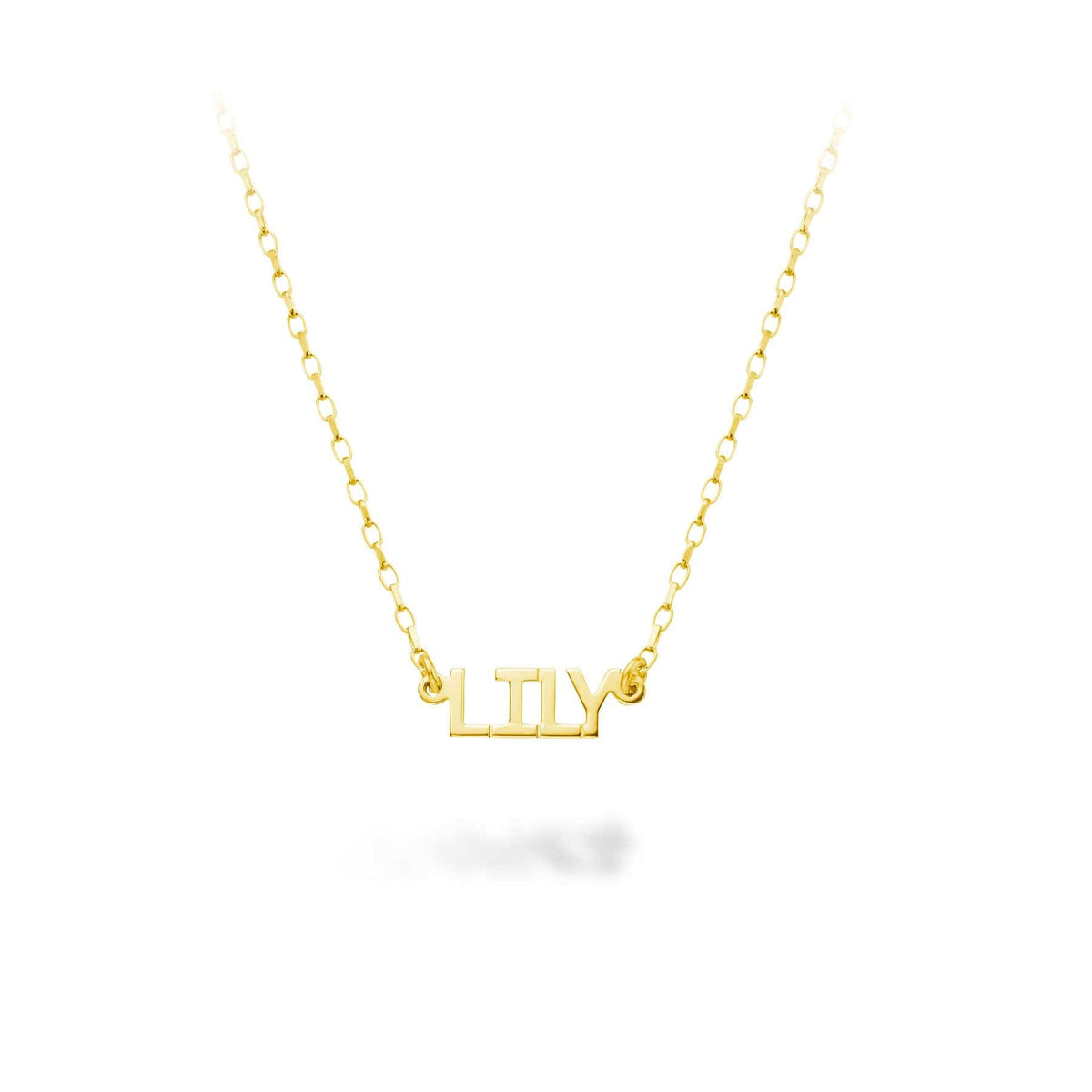 9ct Gold Personalization Block Name Necklace (1-6 Letters)