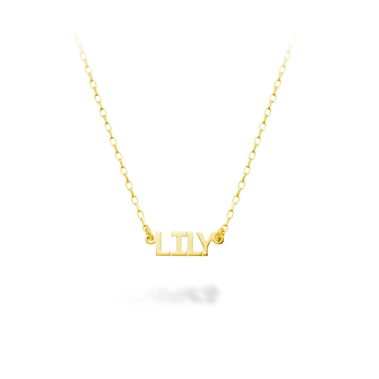 9ct Gold Personalization Block Name Necklace (1-6 Letters)