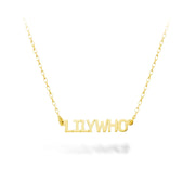 9ct Gold Personalized Block Name Necklace (7+ Letters)