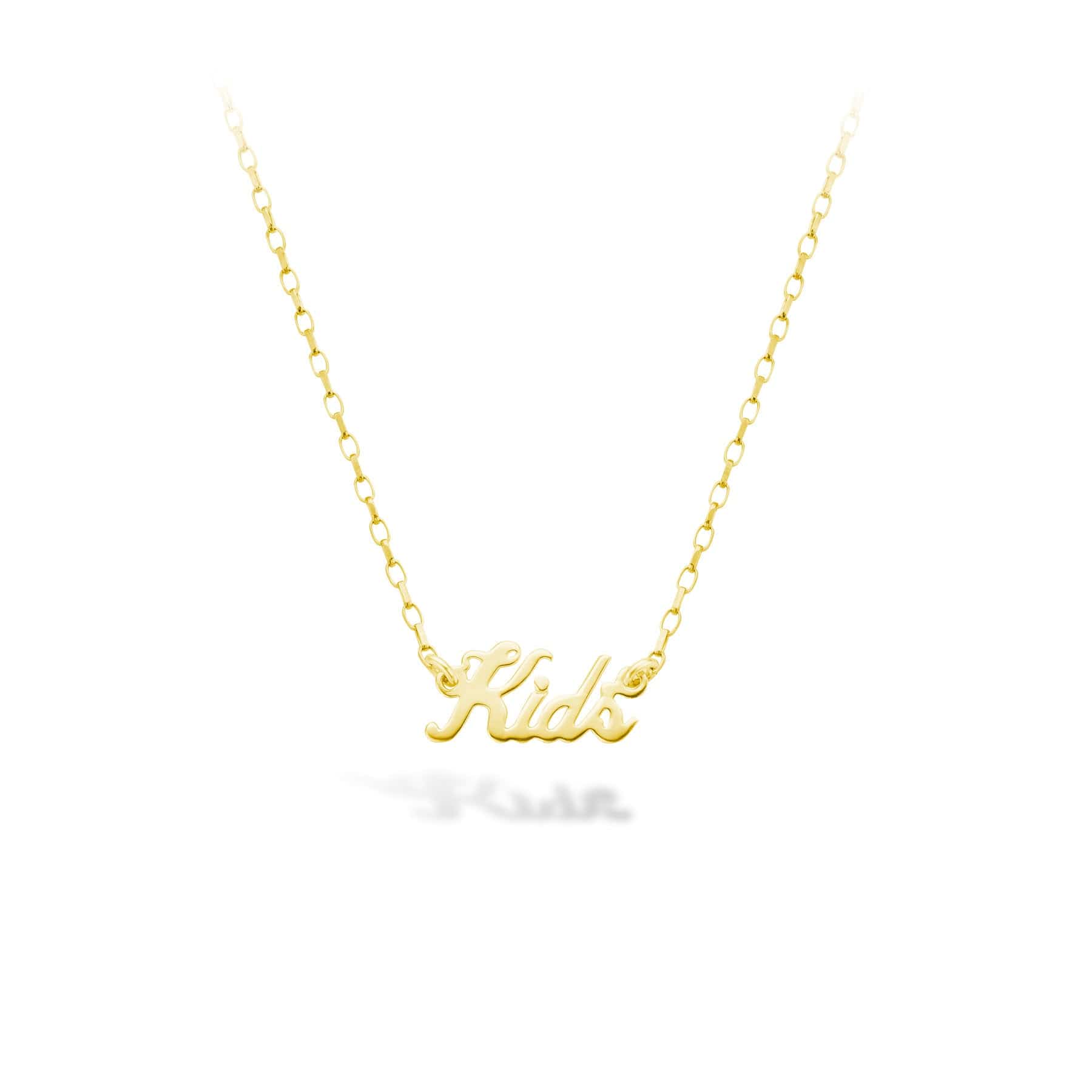 Child name necklace on sale gold