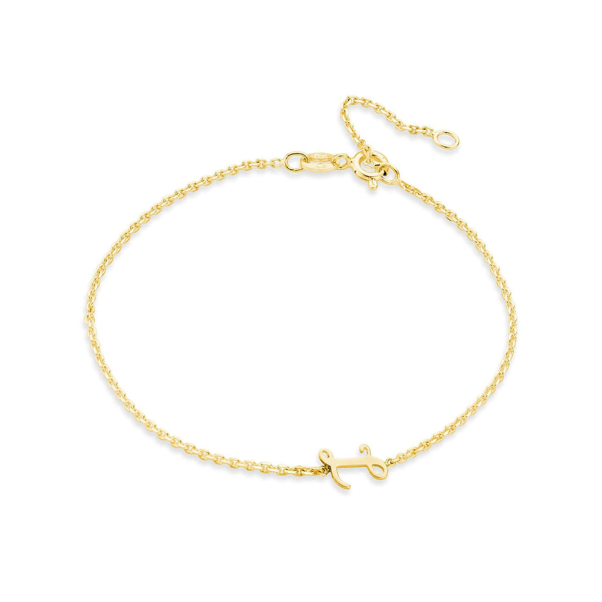 9ct Gold Script Initial Bracelet