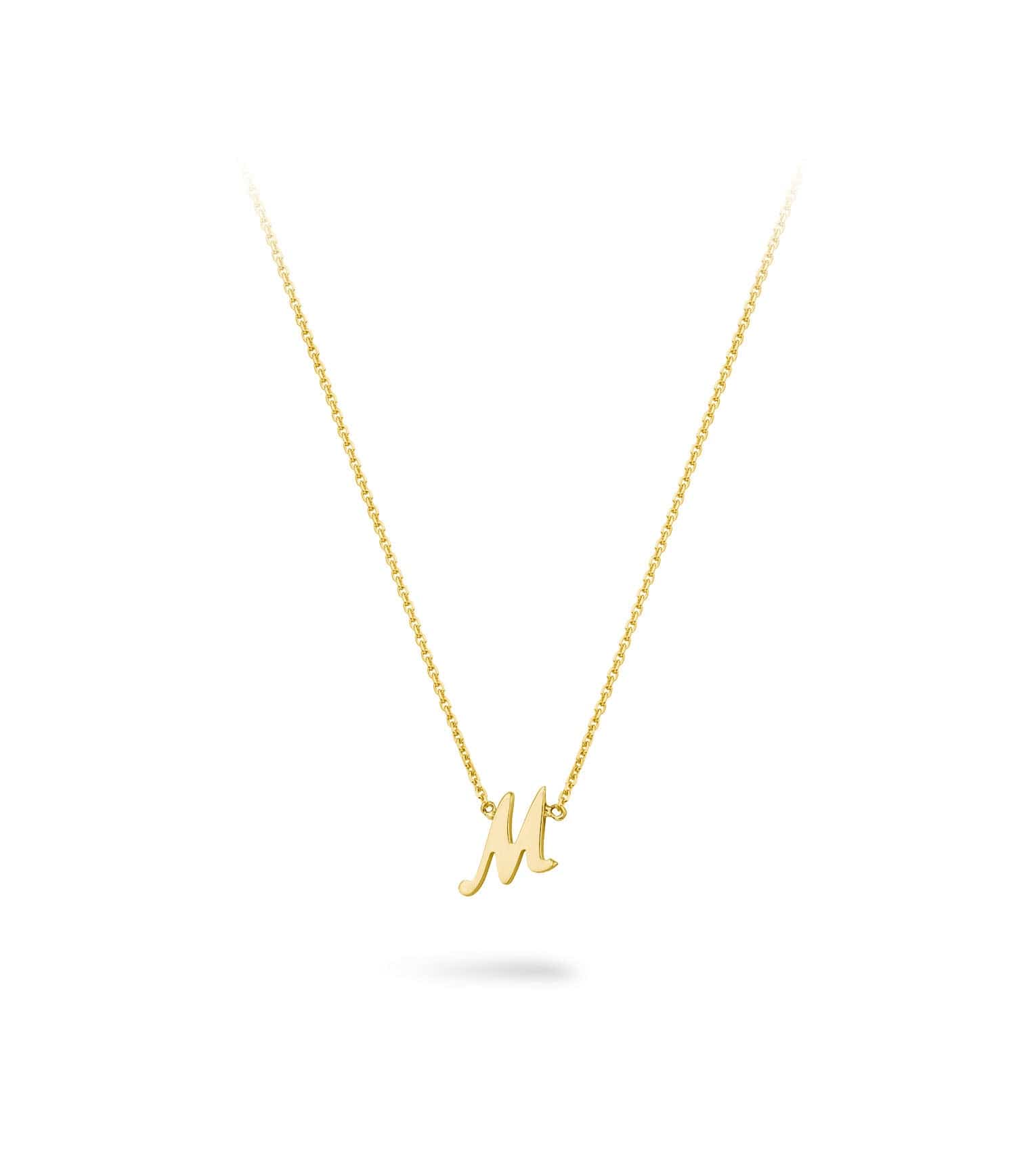 9ct Gold Script Initial Necklace– Lilywho