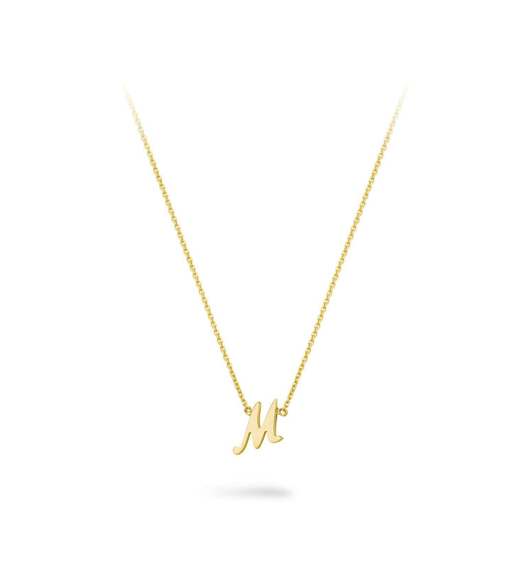 9ct Gold Script Initial Necklace