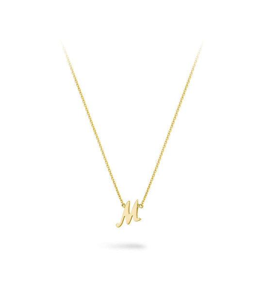 RINHOO Stainless Steel Gold Initial Alphabet 26 Letters Script Name Pendant  Chain Necklace from A-Z (D, Matte Initial Necklace (Gold+Silver)) :  Amazon.in: Fashion
