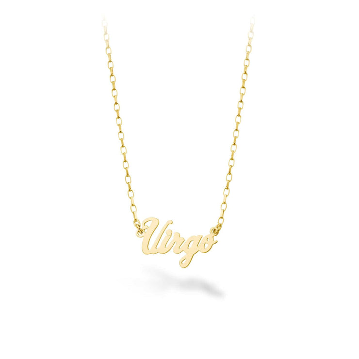 9ct Gold Script Star Sign Necklace (1-6 Letters)