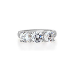 Platinum 3 Stone Lab Diamond Ring 2.25ct Lab
