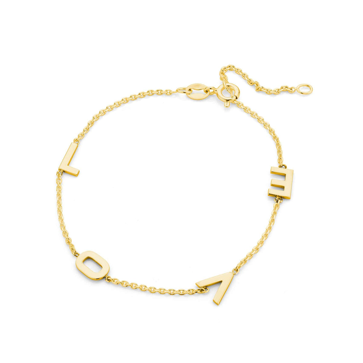 9ct Gold Sideways Initial Bracelet