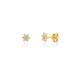 9ct Gold Mini Flower Stud Earrings Pair