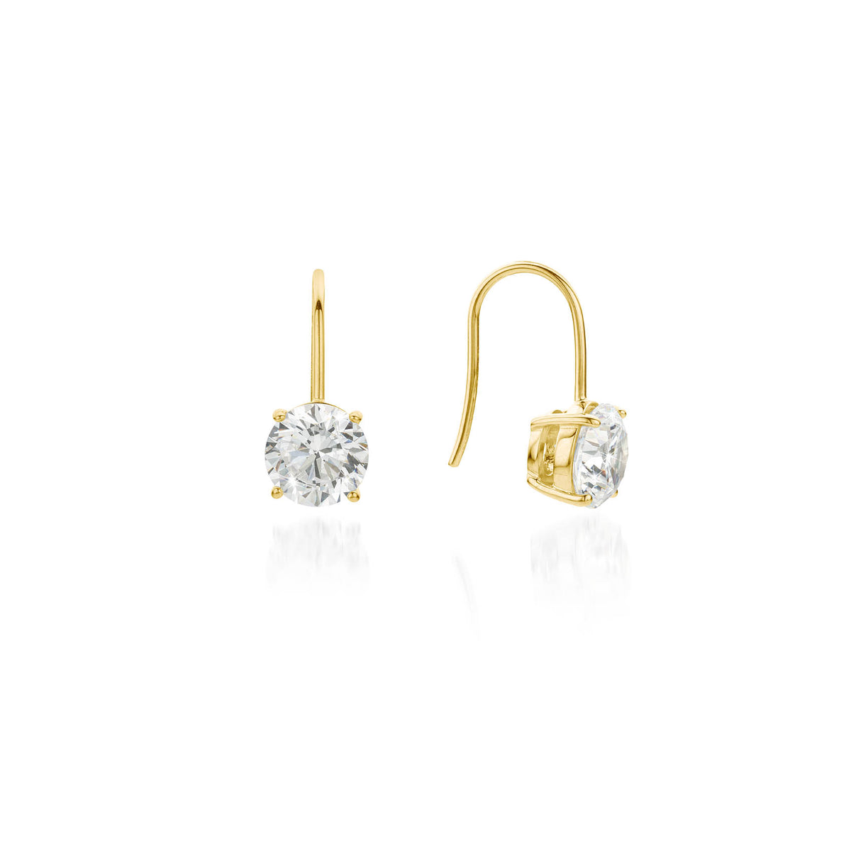 9ct Gold CZ Drop Hoop Earrings