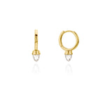 9ct Gold Bullet Huggie Earrings