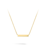9ct Gold Bar Necklace With Cz Stone For Engraving