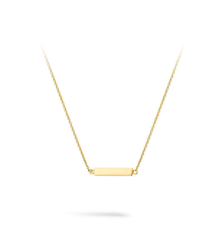 9ct Gold Engravable Dainty Mini Bar Necklace