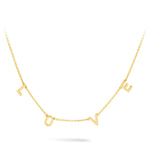 9ct Gold Block Letter Necklace (1-6 Letters)