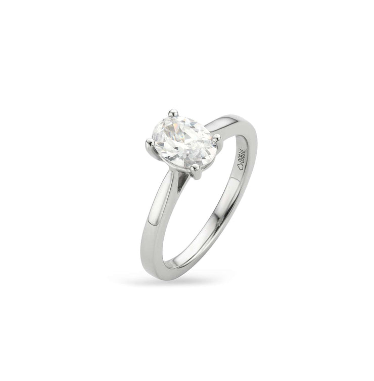 Oval Solitaire 1ct Lab Diamond Ring