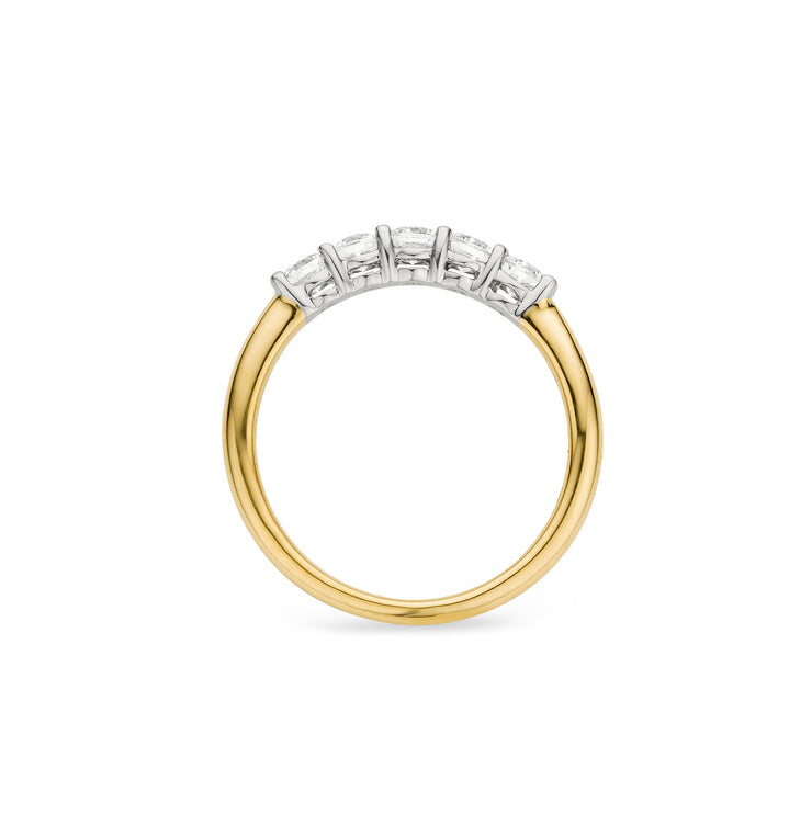 18ct Gold 5 stone .50ct Lab Diamond Eternity Ring