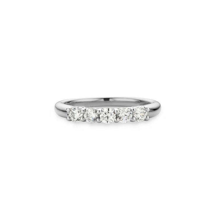 Platinum 5 stone .50ct Lab Diamond Eternity Ring