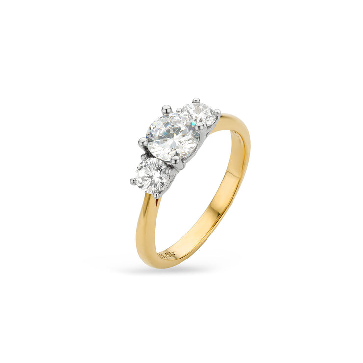 3 round stones 1.25ct Lab Diamond Ring