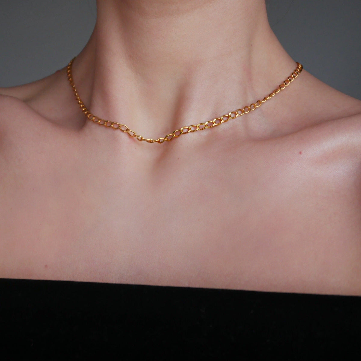 Curb Link Gold Chain Necklace