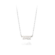 Customizable Silver Gothic Year Necklace