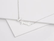 Customizable Silver Script Name Necklace (7+ Letters)