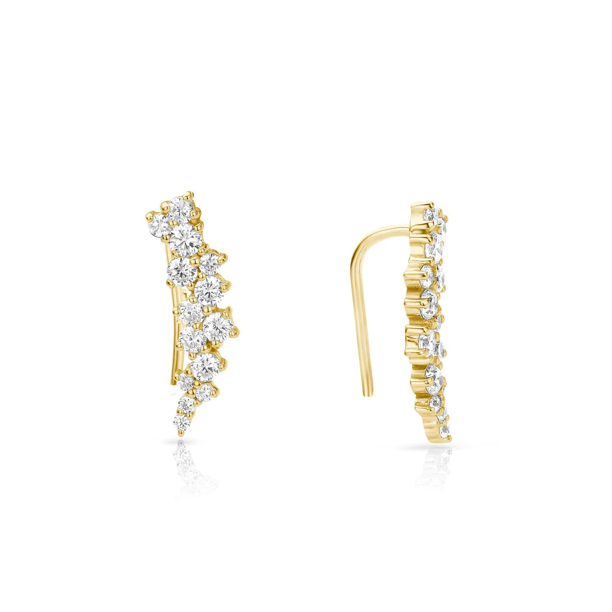 9ct Gold CZ Climber Earrings