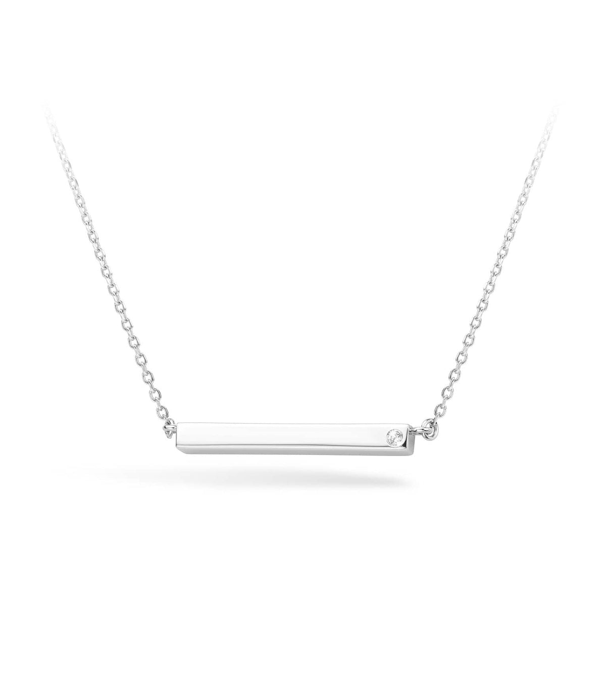 CZ Silver Customizable Bar Necklace