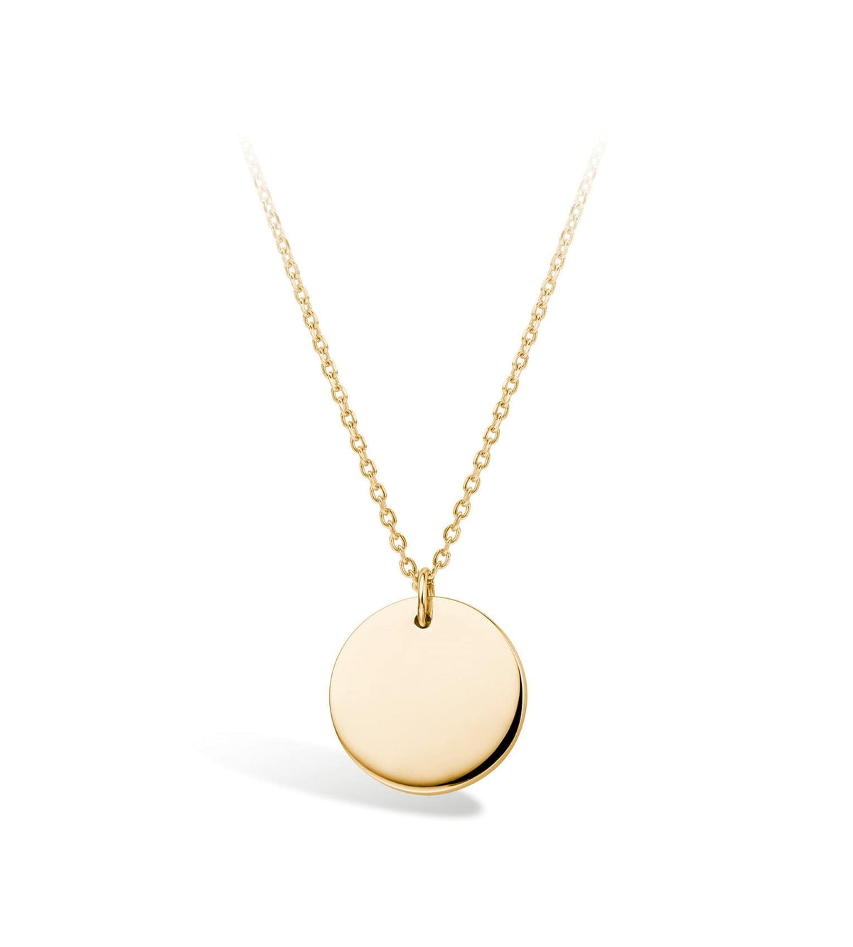 9ct Gold Round Disc Engravable Necklace