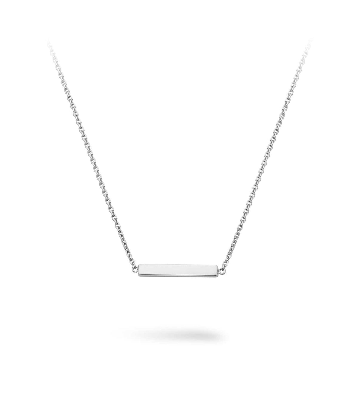 Engravable Silver Bar Necklace