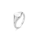 Engravable Silver Oval Signet Ring