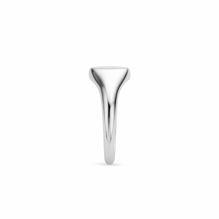 Engravable Silver Oval Signet Ring