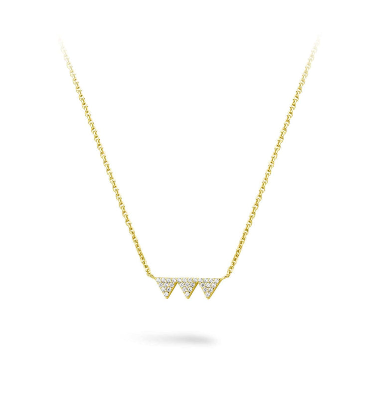 Gold CZ Triangles Necklace