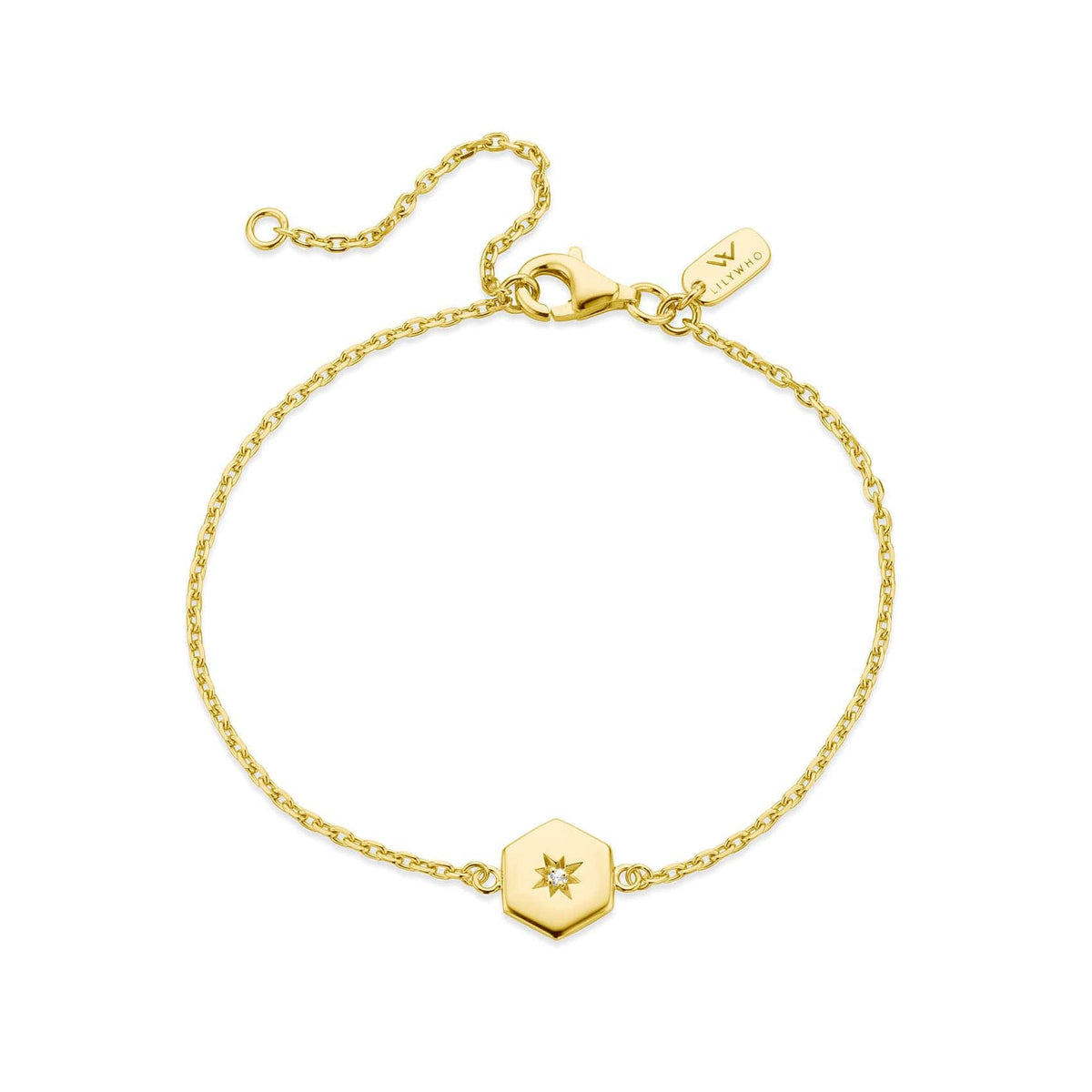 Gold Disc Hexagon Bracelet