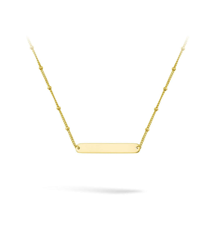 Gold Engravable ID Necklace