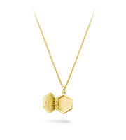 Gold Hexagon Locket Necklace