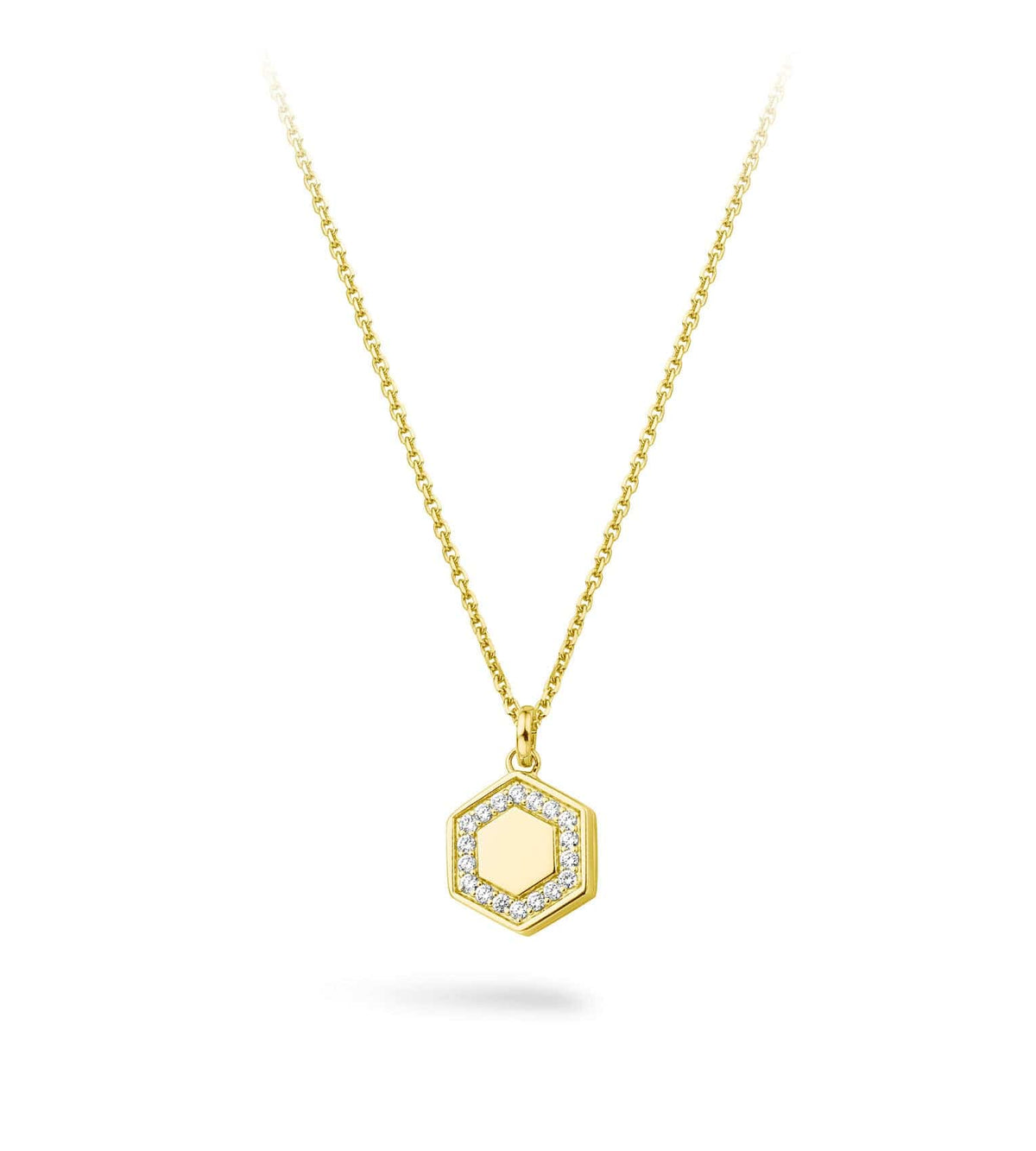 Gold Hexagon Locket Necklace