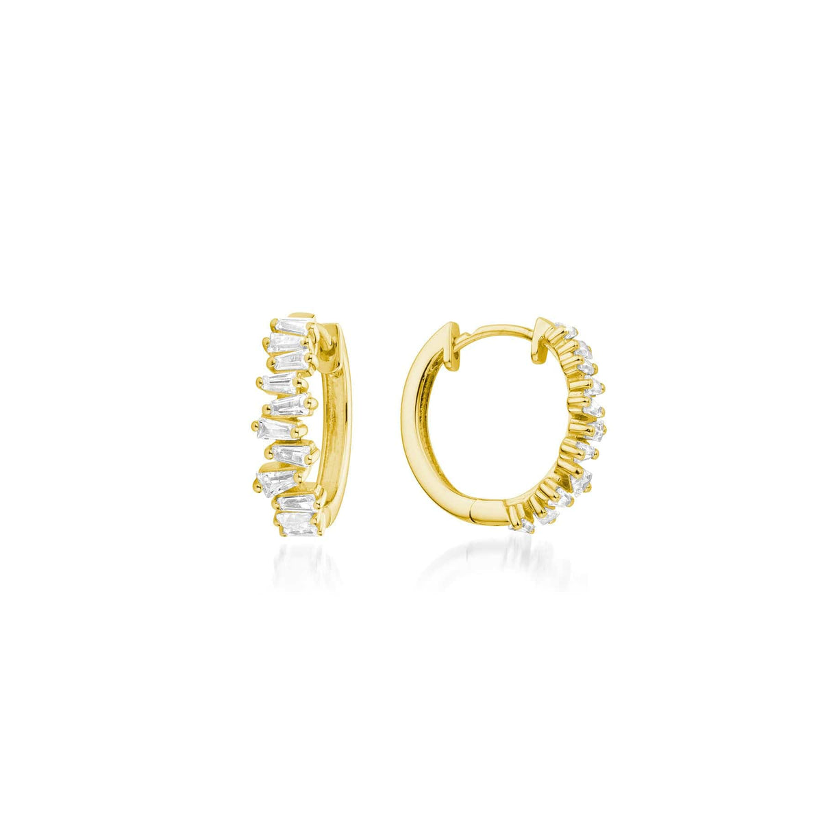 Gold Multi Stone Hoop Earrings