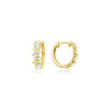 Gold Multi Stone Hoop Earrings